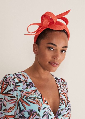 Phase Eight Orange Bow Hats Red Australia | FD0625179